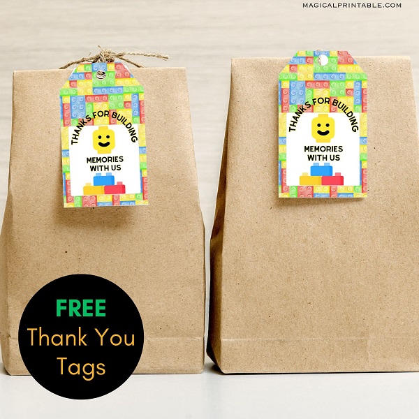 Free Lego Thank you Tags