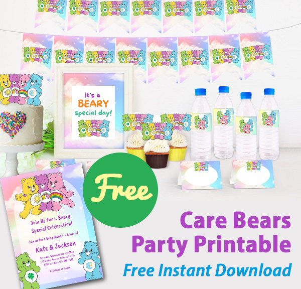 free printable care bears party printable package free invitation