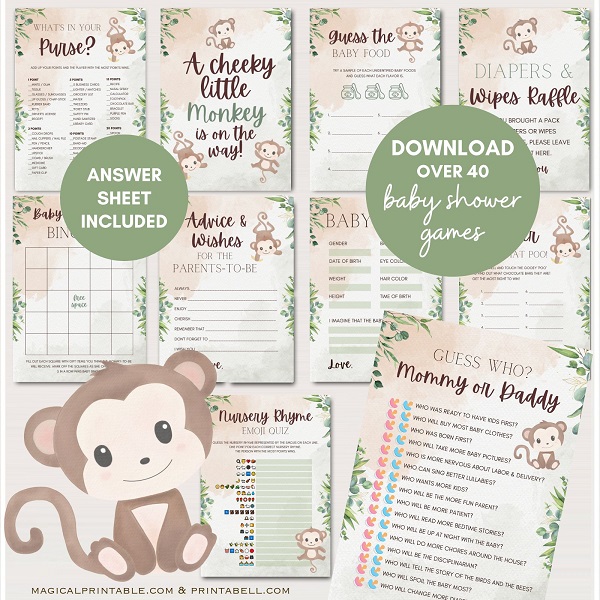 monkey baby shower games