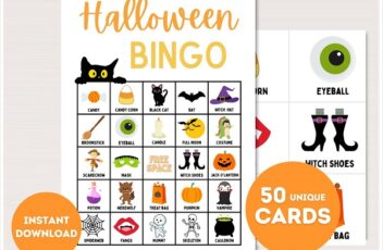 printable halloween bingo cards with pictures for kids - 2