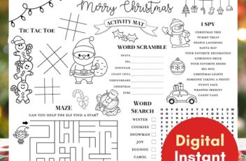 Christmas Kids Activity Mat Coloring