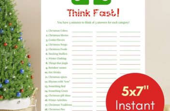 think fast christmas game printable