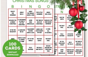 Christmas Songs Bingo Cards