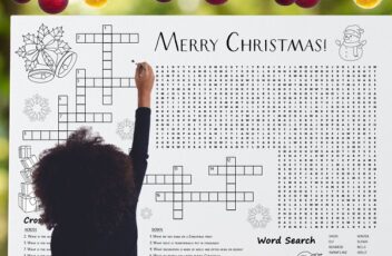 giant christmas crossword and word search game