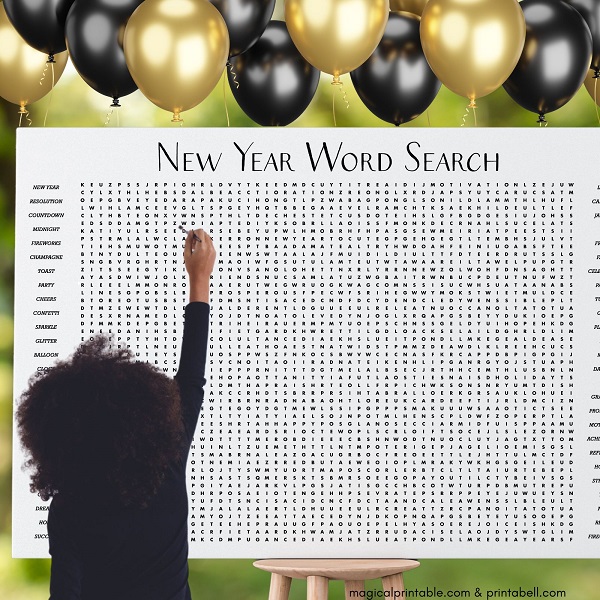 new year word search printable game