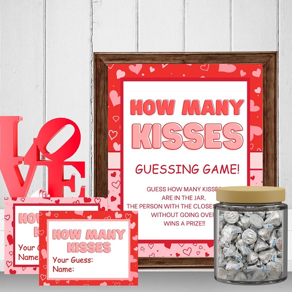 Valentine's How Many Kisses Guessing Game