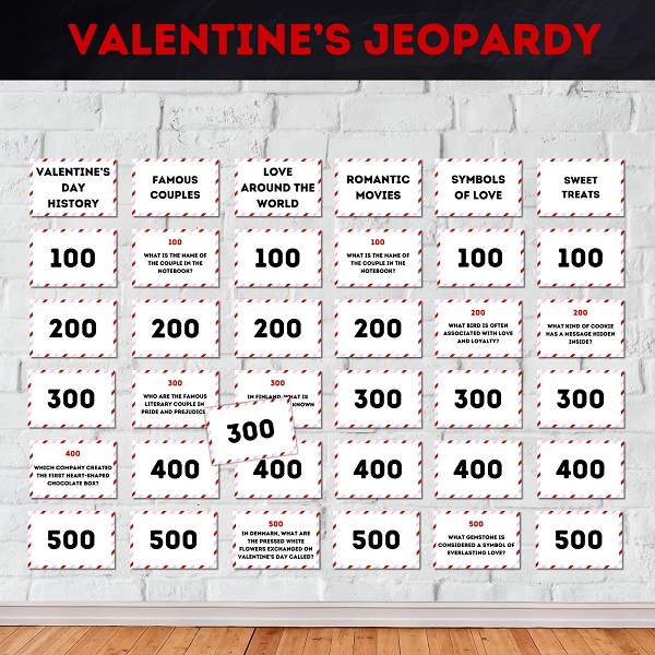 Valentines Day Jeopardy Game -Not kids friendly