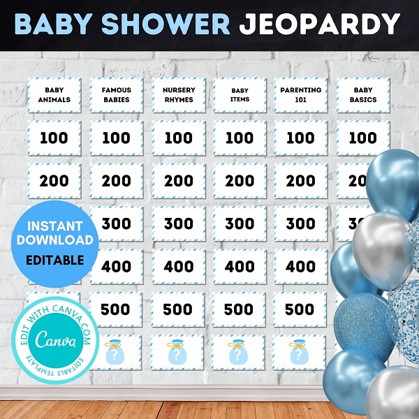 printable baby shower jeopardy game for baby boy