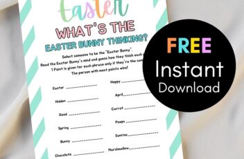 Free easter game What's the Bunny Thinking