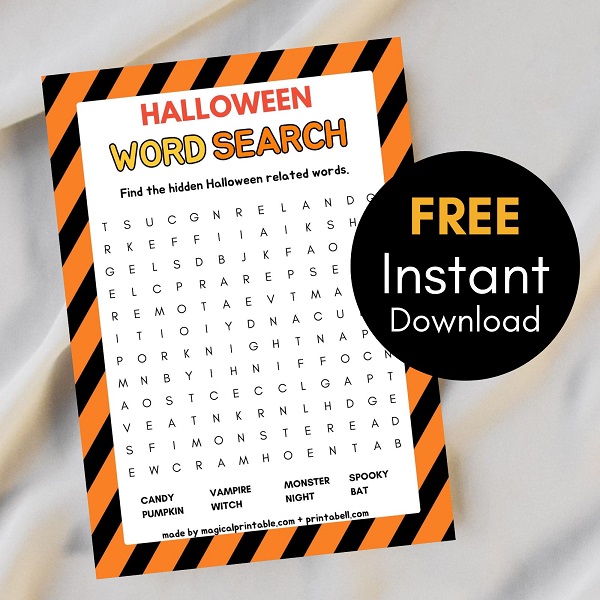 Free Halloween Word Search