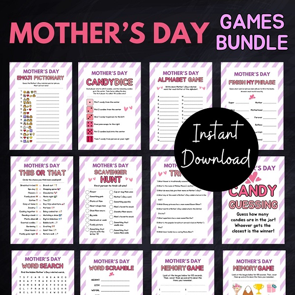 Mothers Day Games Bundle Printable