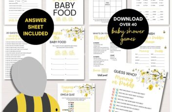 Bee Baby Shower Games Printable