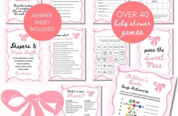 Coquette Bow Baby Shower Games Package