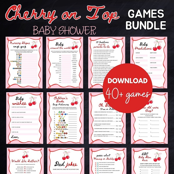 Sweet Cherry on Top Baby Shower Games