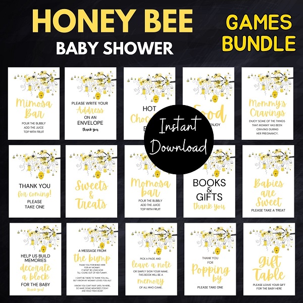 honey Bee Baby Shower Printable