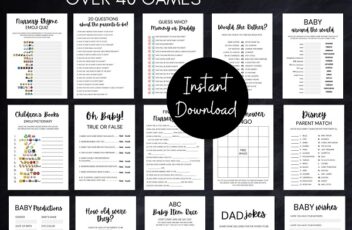 stylish baby shower game package