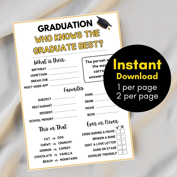 who knows the graduate best - graduation game
