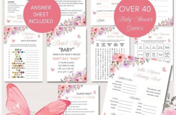 Butterfly Baby Shower Games Package