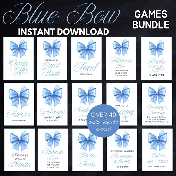 bow coquette baby shower games