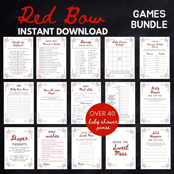 coquette baby shower games