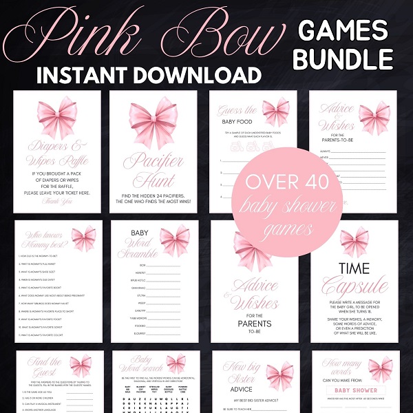 download pink coquette baby shower game