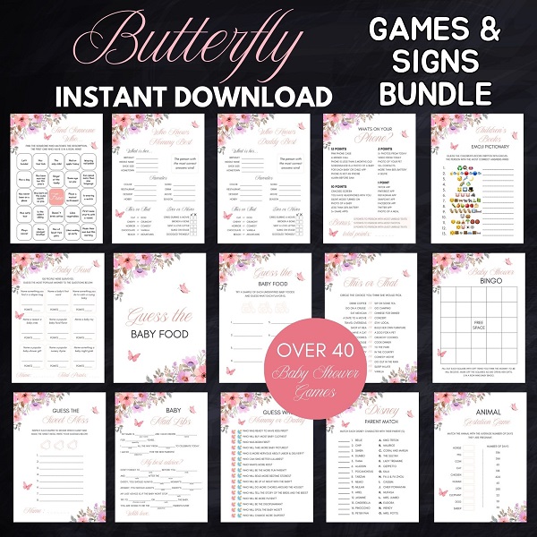 printable butterfly baby shower template