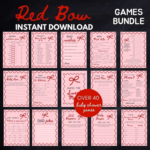 printable ribbon baby shower games