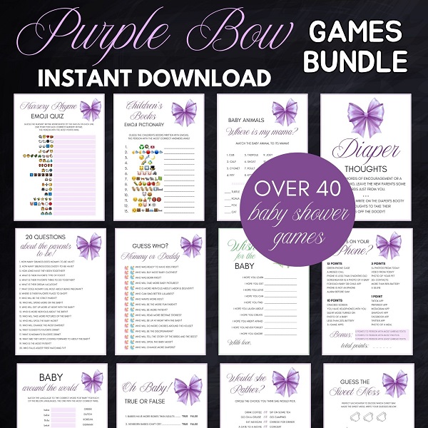 purple coquette baby shower