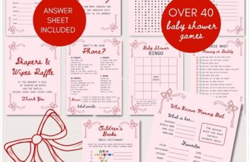 red ribbon baby shower games