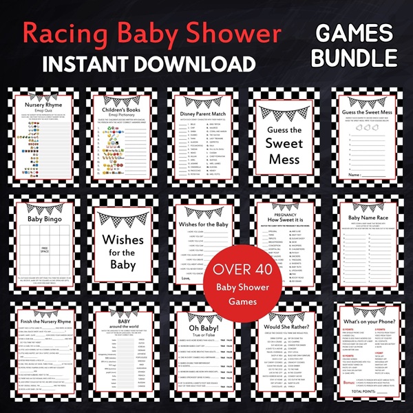 Race Car Baby Shower Games