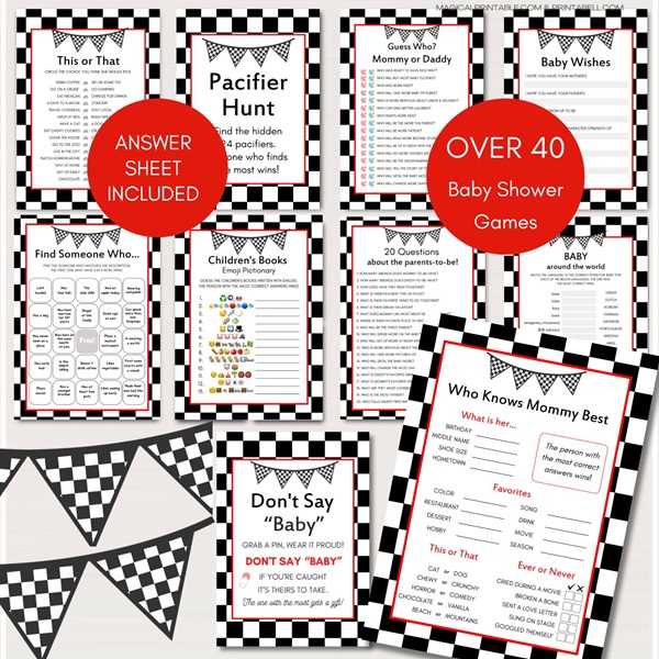 Racing Baby Shower Games