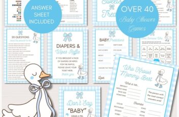 blue goose baby shower games package