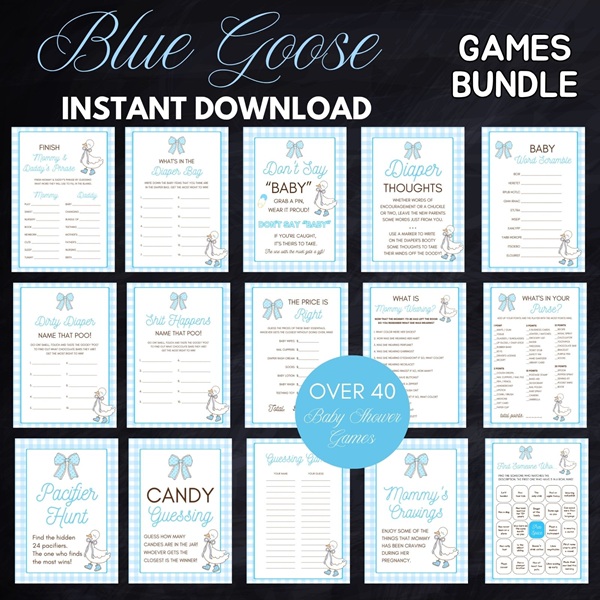 boy goose baby shower games template