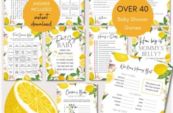Editable Lemon Baby Shower Games Bundle