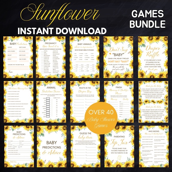 summer sunflower baby shower games