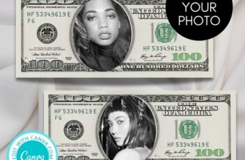 DIY 100 Dollars Bill Template