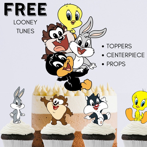 free looney tunes character cake toppers