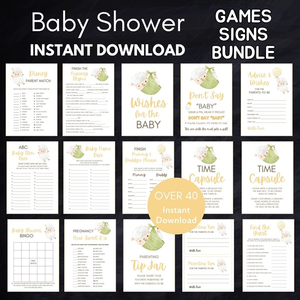 lamb baby shower games printable