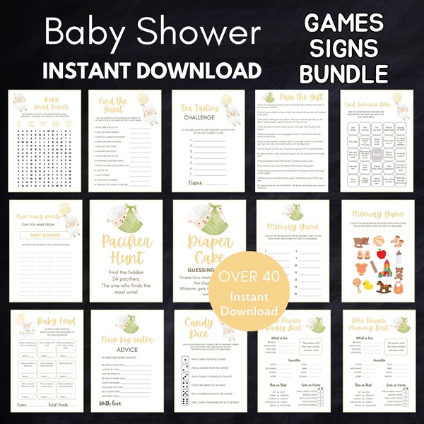 lamb baby shower games printable