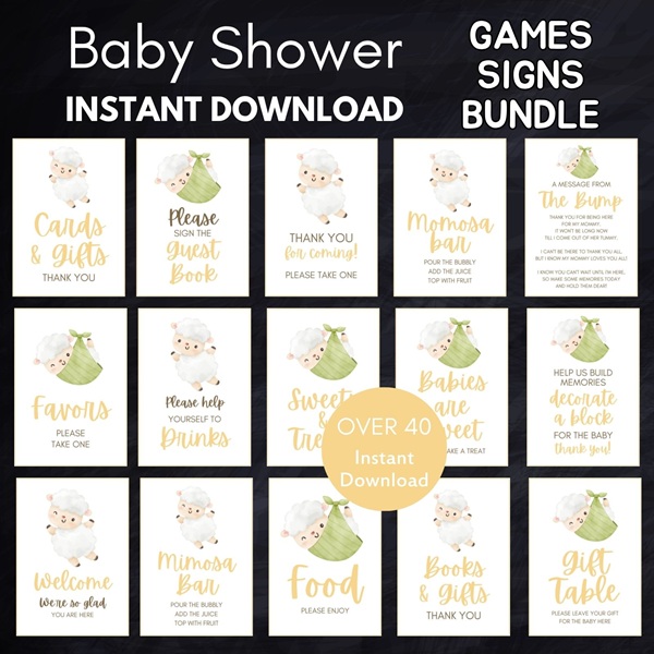 lamb baby shower games printable