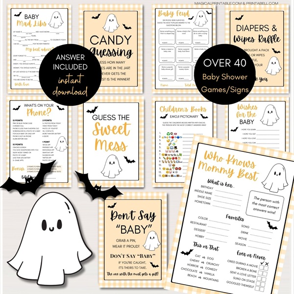 Halloween Baby Shower Games Package