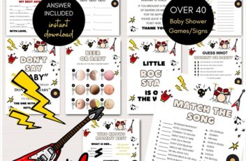 Rock N Roll - born to rock - rock star baby shower games