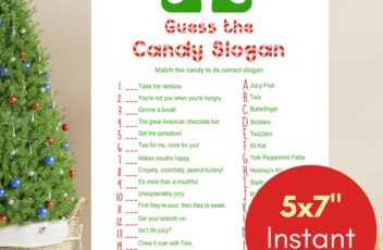 Candy Slogan Candy Bar Christmas Game