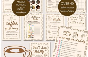 baby is brewing baby shower games bundle