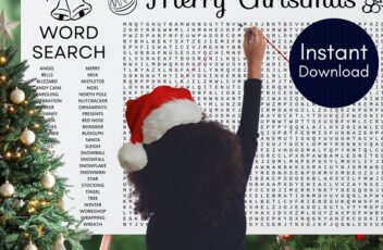 christmas word search family game
