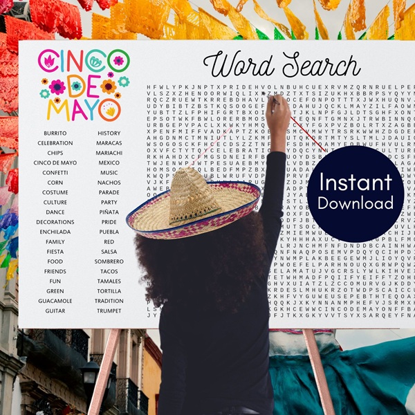 cinco de mayo party game word search family