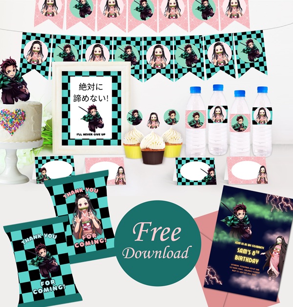 free demon slayer party printable nezuko tanjiro
