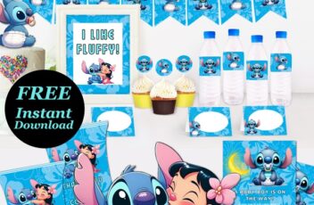 free printable blue stitch party printable - DOWNLOAD