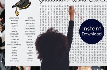 graduation party game word search poster