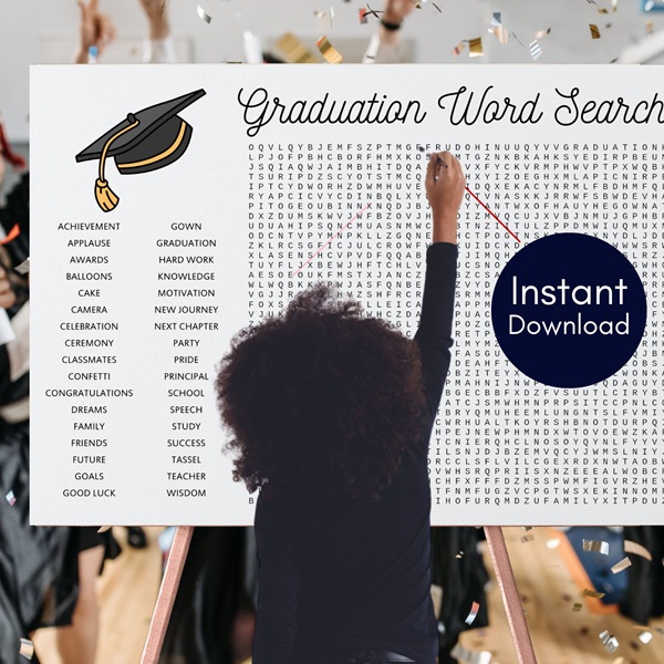 graduation party game word search poster